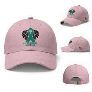 Liver Cancer Angel Warrior Wings Baseball Cap Green Ribbon Awareness Support Gift