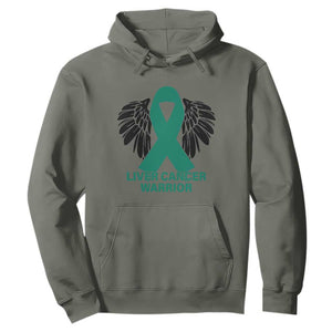 Liver Cancer Angel Warrior Wings Hoodie Green Ribbon Awareness Support Gift
