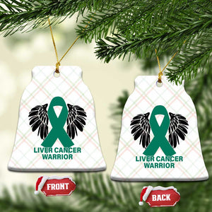 Liver Cancer Angel Warrior Wings Ceramic Ornament Green Ribbon Awareness Support Gift