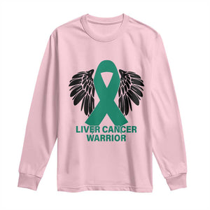 Liver Cancer Angel Warrior Wings Long Sleeve Shirt Green Ribbon Awareness Support Gift