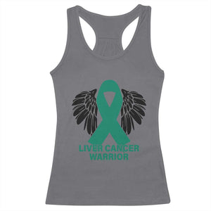Liver Cancer Angel Warrior Wings Racerback Tank Top Green Ribbon Awareness Support Gift