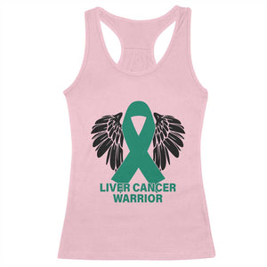 Liver Cancer Angel Warrior Wings Racerback Tank Top Green Ribbon Awareness Support Gift