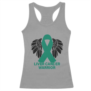 Liver Cancer Angel Warrior Wings Racerback Tank Top Green Ribbon Awareness Support Gift