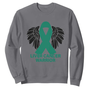Liver Cancer Angel Warrior Wings Sweatshirt Green Ribbon Awareness Support Gift