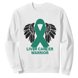 Liver Cancer Angel Warrior Wings Sweatshirt Green Ribbon Awareness Support Gift