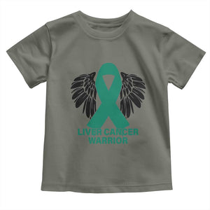 Liver Cancer Angel Warrior Wings Toddler T Shirt Green Ribbon Awareness Support Gift