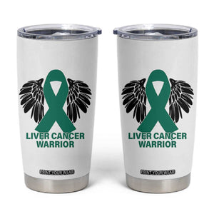 Liver Cancer Angel Warrior Wings Tumbler Cup Green Ribbon Awareness Support Gift