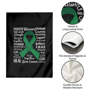 Liver Cancer Support Gift Garden Flag Fearless Unbreakable Warrior Hope