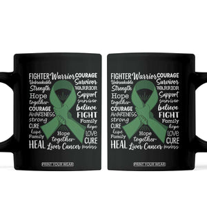 Liver Cancer Support Gift Coffee Mug Fearless Unbreakable Warrior Hope