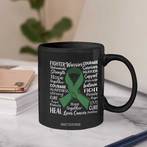 Liver Cancer Support Gift Coffee Mug Fearless Unbreakable Warrior Hope