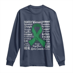 Liver Cancer Support Gift Long Sleeve Shirt Fearless Unbreakable Warrior Hope