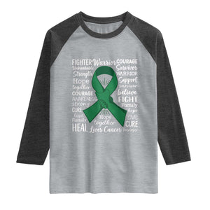 Liver Cancer Support Gift Raglan Shirt Fearless Unbreakable Warrior Hope