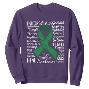 Liver Cancer Support Gift Sweatshirt Fearless Unbreakable Warrior Hope