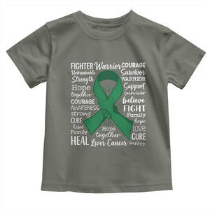 Liver Cancer Support Gift Toddler T Shirt Fearless Unbreakable Warrior Hope