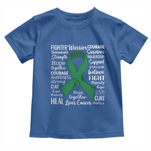 Liver Cancer Support Gift Toddler T Shirt Fearless Unbreakable Warrior Hope