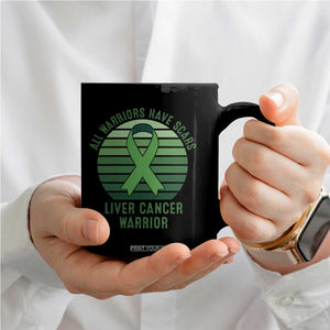 All Warriors Have Scars Liver Cancer Coffee Mug Green Ribbon Survivor Fighter Gift