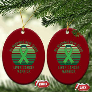All Warriors Have Scars Liver Cancer Ceramic Ornament Green Ribbon Survivor Fighter Gift