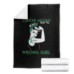 Liver Cancer Warrior Unbreakable Gift Throw Blanket Cancer Messed With The Wrong Girl