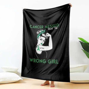 Liver Cancer Warrior Unbreakable Gift Throw Blanket Cancer Messed With The Wrong Girl