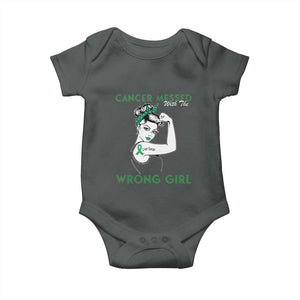 Liver Cancer Warrior Unbreakable Gift Baby Onesie Cancer Messed With The Wrong Girl
