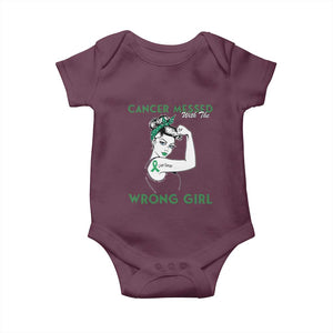 Liver Cancer Warrior Unbreakable Gift Baby Onesie Cancer Messed With The Wrong Girl