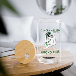 Liver Cancer Warrior Unbreakable Gift Glass Can Cancer Messed With The Wrong Girl