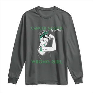 Liver Cancer Warrior Unbreakable Gift Long Sleeve Shirt Cancer Messed With The Wrong Girl
