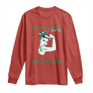 Liver Cancer Warrior Unbreakable Gift Long Sleeve Shirt Cancer Messed With The Wrong Girl