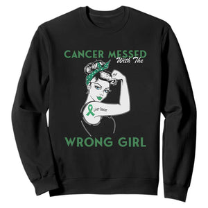 Liver Cancer Warrior Unbreakable Gift Sweatshirt Cancer Messed With The Wrong Girl
