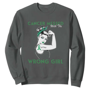 Liver Cancer Warrior Unbreakable Gift Sweatshirt Cancer Messed With The Wrong Girl