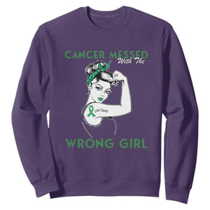 Liver Cancer Warrior Unbreakable Gift Sweatshirt Cancer Messed With The Wrong Girl