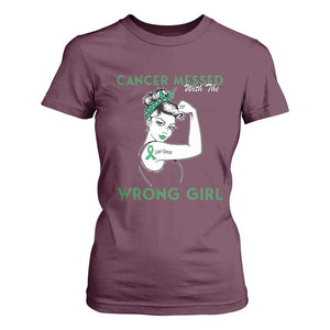 Liver Cancer Warrior Unbreakable Gift T Shirt For Women Cancer Messed With The Wrong Girl