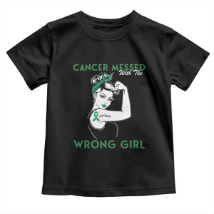 Liver Cancer Warrior Unbreakable Gift Toddler T Shirt Cancer Messed With The Wrong Girl