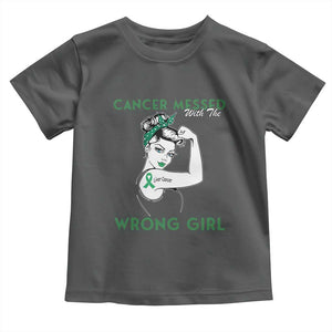 Liver Cancer Warrior Unbreakable Gift Toddler T Shirt Cancer Messed With The Wrong Girl