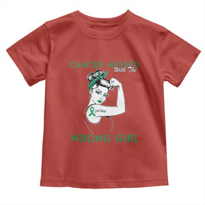 Liver Cancer Warrior Unbreakable Gift Toddler T Shirt Cancer Messed With The Wrong Girl