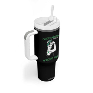 Liver Cancer Warrior Unbreakable Gift Tumbler With Handle Cancer Messed With The Wrong Girl
