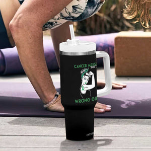 Liver Cancer Warrior Unbreakable Gift Tumbler With Handle Cancer Messed With The Wrong Girl