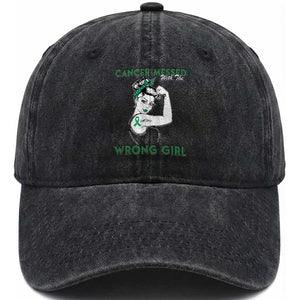 Liver Cancer Warrior Unbreakable Gift Washed Cotton Baseball Cap Cancer Messed With The Wrong Girl