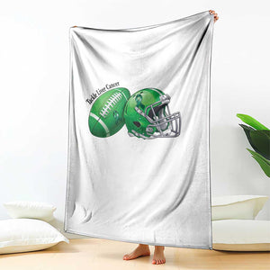 Liver Cancer Support Gift Throw Blanket October Tackle Cancer Football