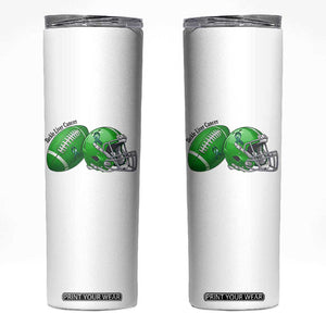 Liver Cancer Support Gift Skinny Tumbler October Tackle Cancer Football