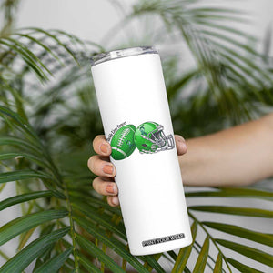 Liver Cancer Support Gift Skinny Tumbler October Tackle Cancer Football