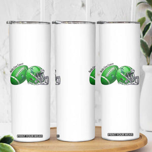 Liver Cancer Support Gift Skinny Tumbler October Tackle Cancer Football