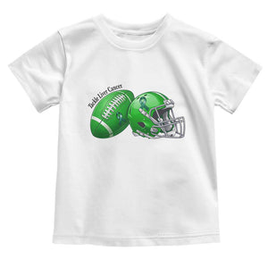 Liver Cancer Support Gift Toddler T Shirt October Tackle Cancer Football