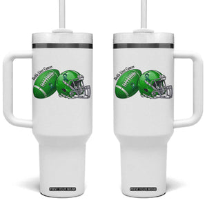 Liver Cancer Support Gift Tumbler With Handle October Tackle Cancer Football