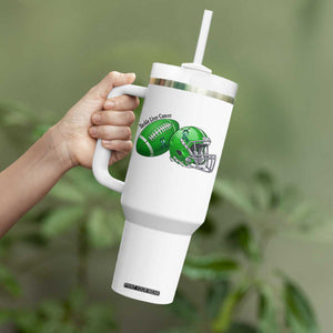 Liver Cancer Support Gift Tumbler With Handle October Tackle Cancer Football