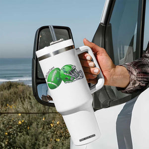 Liver Cancer Support Gift Tumbler With Handle October Tackle Cancer Football