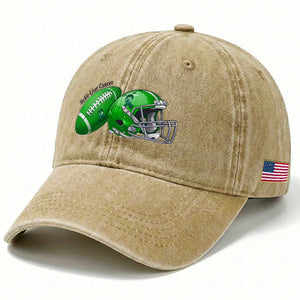 Liver Cancer Support Gift Washed Cotton Baseball Cap October Tackle Cancer Football