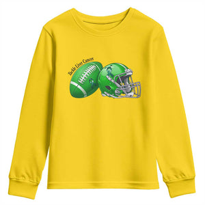 Liver Cancer Support Gift Youth Sweatshirt October Tackle Cancer Football