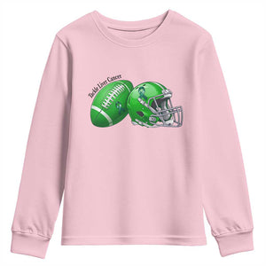 Liver Cancer Support Gift Youth Sweatshirt October Tackle Cancer Football