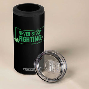 Liver Cancer Warrior 4 in 1 Can Cooler Tumbler Never Stop Fighting Support Gift
